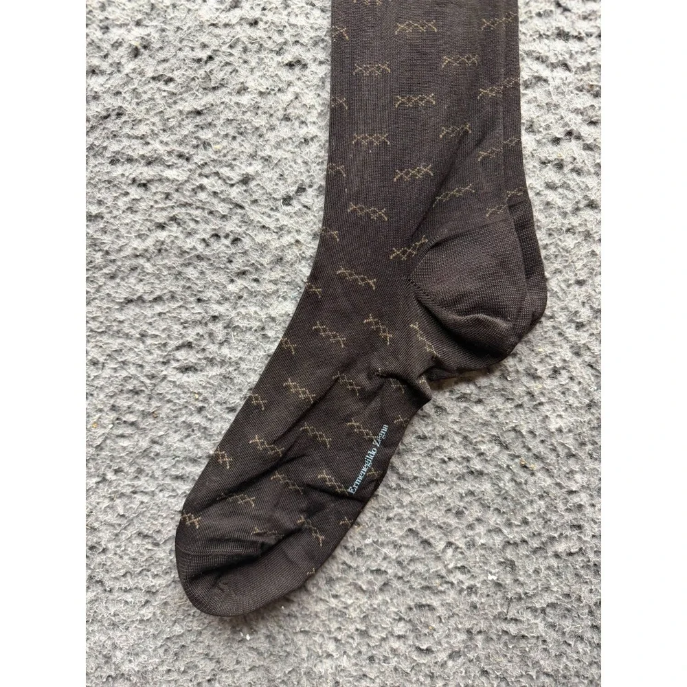 NWT Ermenegildo Zegna Iconic Triple X Knee Socks Dark Chocolate One Size Unisex